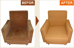 家庭用椅子：布の素材や色をなるべくかえずに張替え